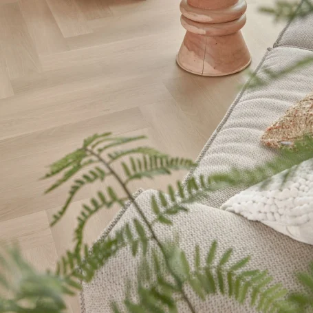 Floer Walvisgraat Click Vinyl vloer Zwaardvis Zand woonkamer 15