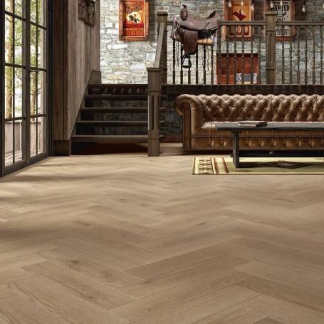 Floer Hybride Laminaat Visgraat Grijsbeige Eiken sfeer