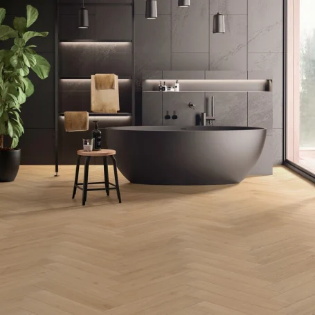 Floer Hybride Laminaat Visgraat Zandgrijs Eiken sfeer